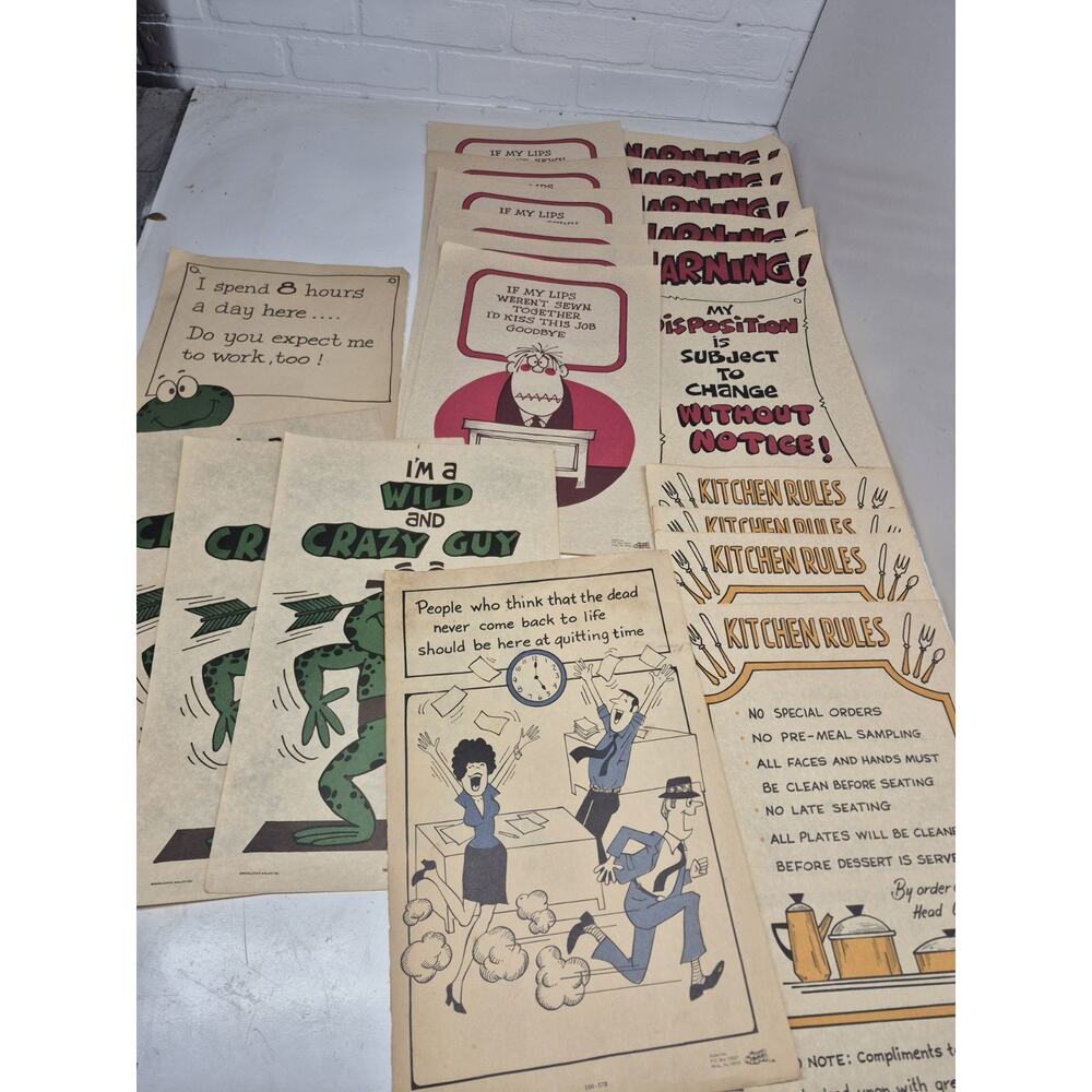 1970s Good Humor Funny Poster Vintage Lot Of 20 17×11"